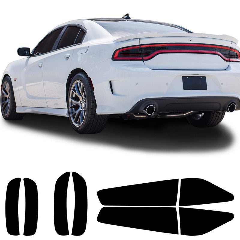 BOGAR TECH DESIGNS Tail Light Sidemarkers Tint Kit Compatible with and Fits Dodge Charger 2015-2023, Dark Smoke - Image 1
